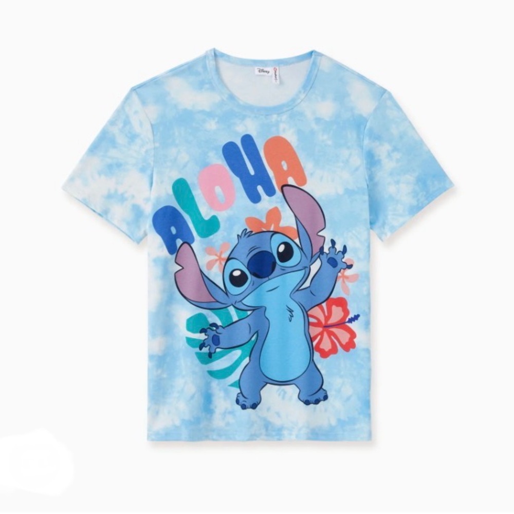 Patpat Men Disney Blue Tie-Dye Stitch T-Shirt